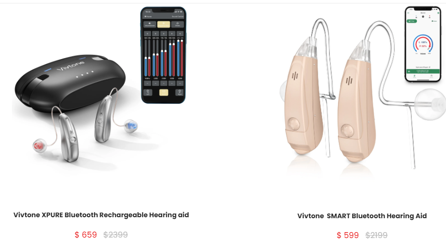 The Vivtone Bluetooth Hearing Aids