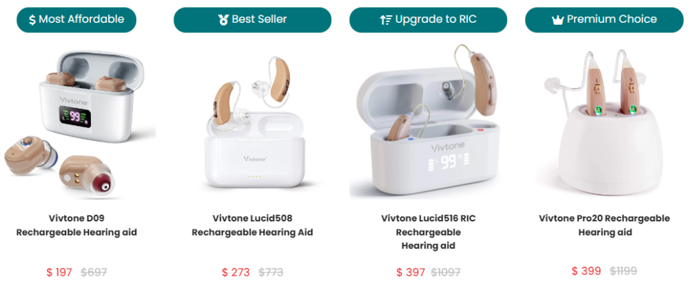 This is the Vitone rechargeable hearing aid range 