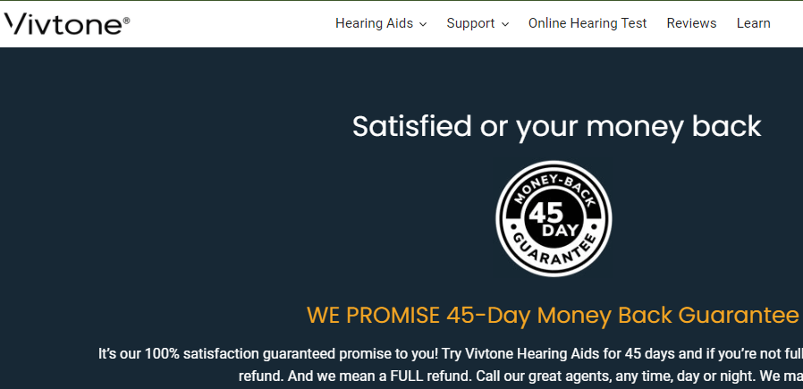 Vivtone does have a 45-day money back guarantee