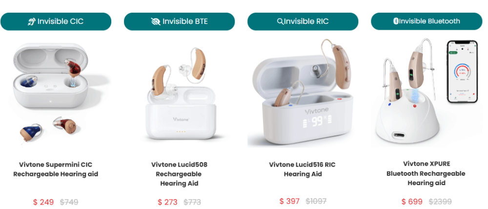 Vivtone Invisible hearing aid range