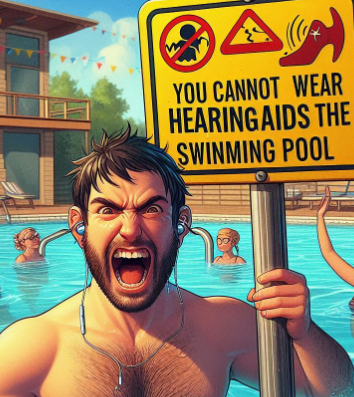 You cannot wear hearing aids in the swimming pool