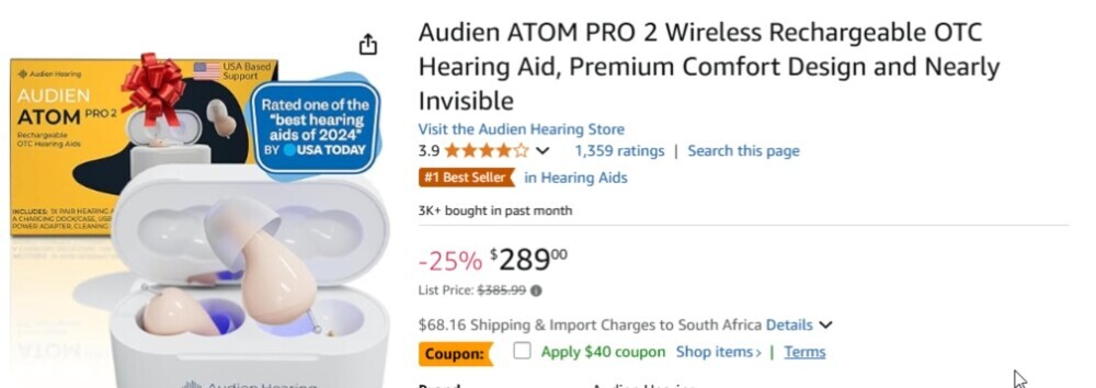 What is the price of the Audien Atom PRO 2 device