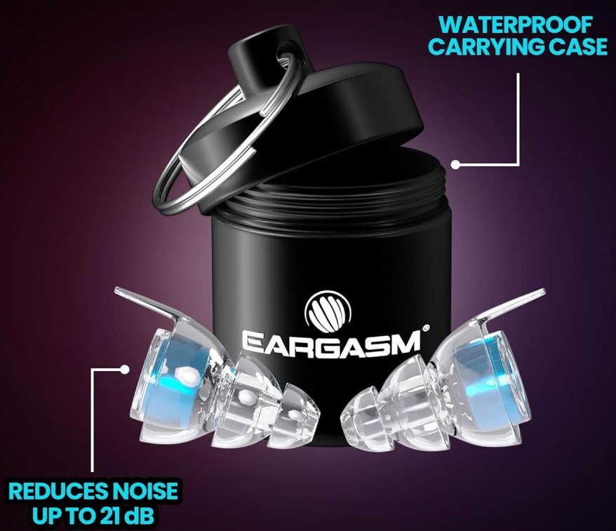 Eargasm comes with its own waterproof carrying case