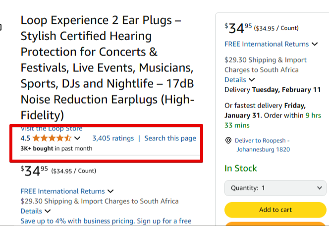 This is the  Loops experience 2 amazon ratings