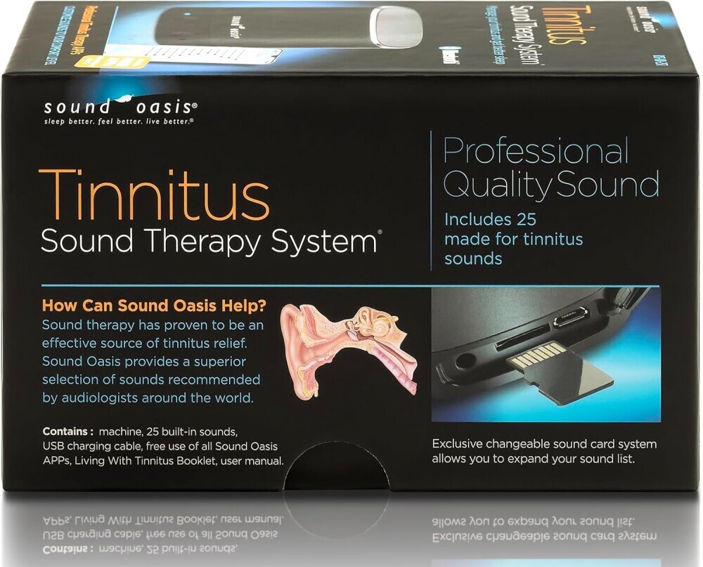 What are the key features of the Sound oasis Tinnitus sound theraphy system