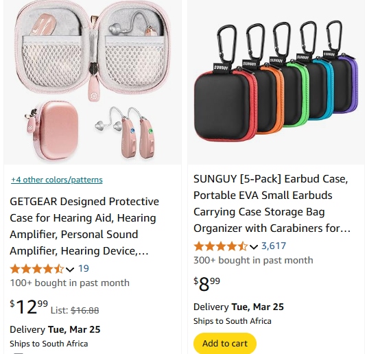 These are the hearing aid protective cases from Amazon.com