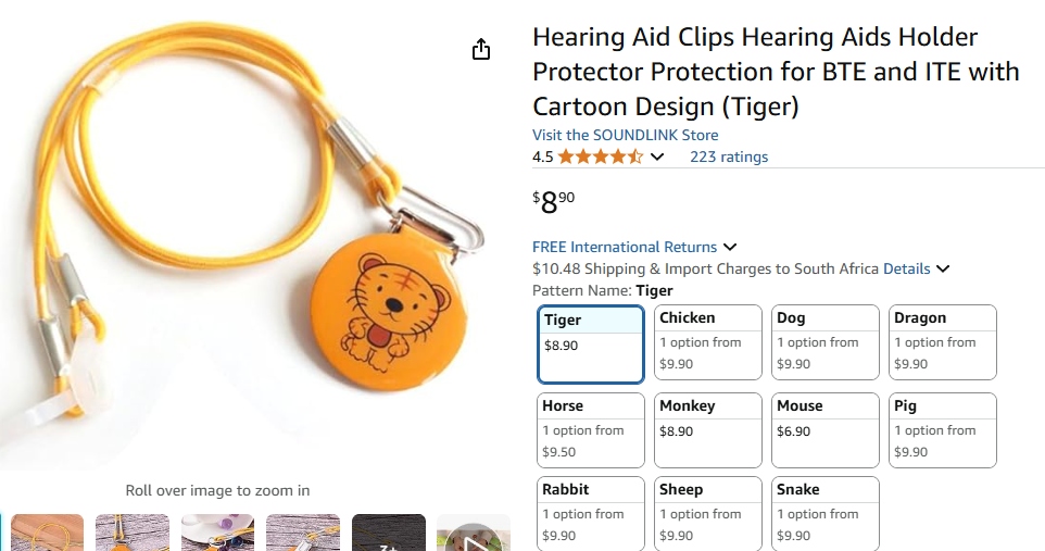 Cool hearing aid clips for hearing aids that can be bought from Amazon.com